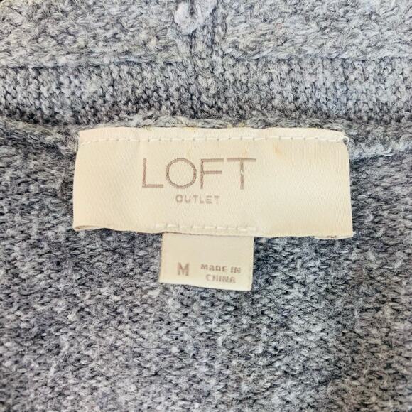 LOFT Outlet Size M Stripe Long Cardigan Sweater Colorblock Long Sleeve Knit Warm - Picture 7 of 8